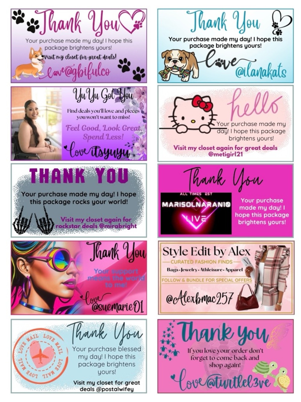 Customized Thank You Cards (20), Handmade - Picture 12 of 13
